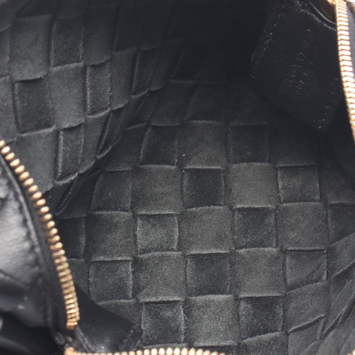 Bottega Veneta Mini Lambskin Intrecciato Loop Camera Bag — Black