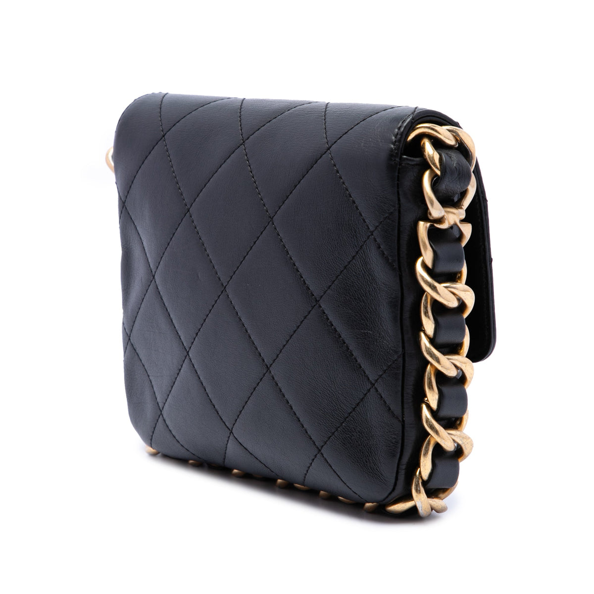 Chanel Small Quilted Calfskin Framing Chain Flap — Black