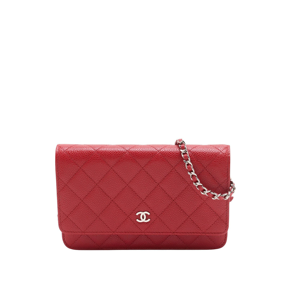 Chanel CC Quilted Caviar Wallet on Chain