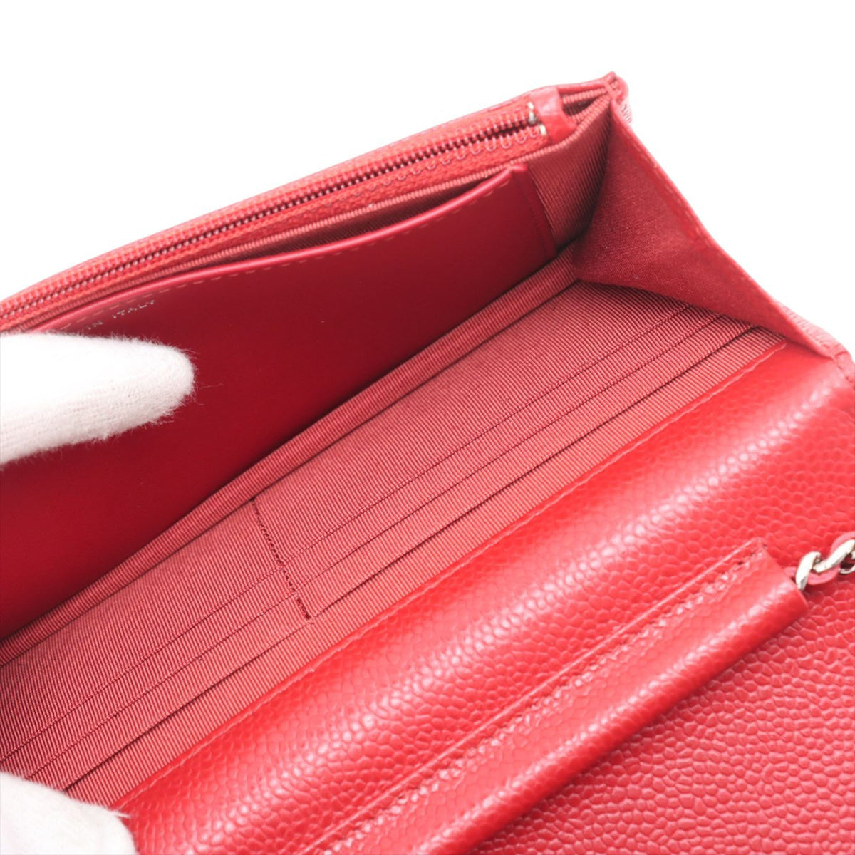 Chanel CC Quilted Caviar Wallet on Chain