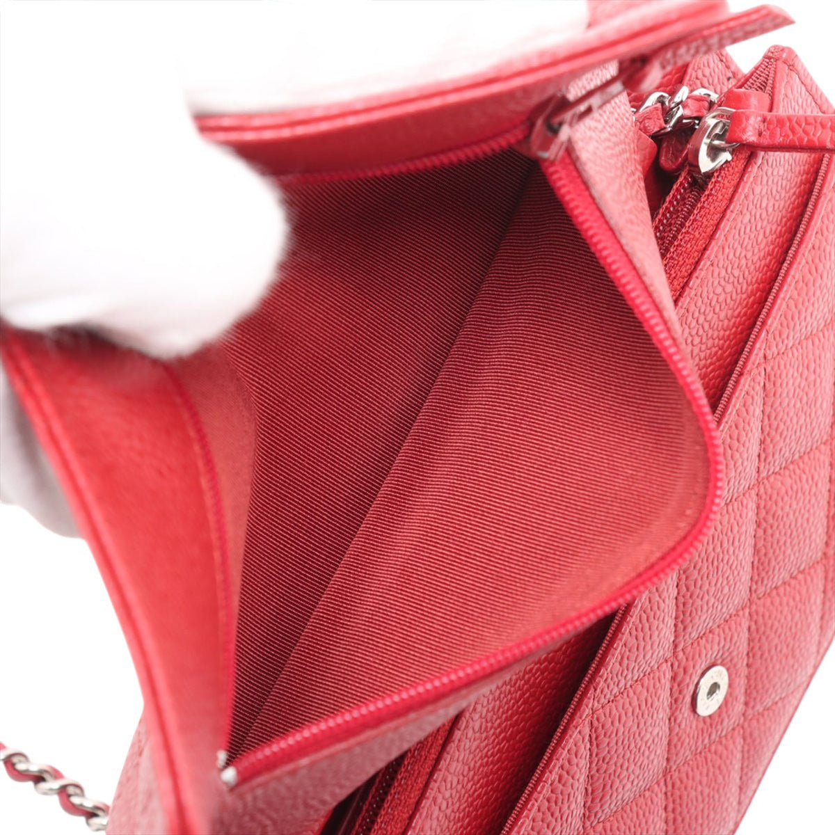 Chanel CC Quilted Caviar Wallet on Chain