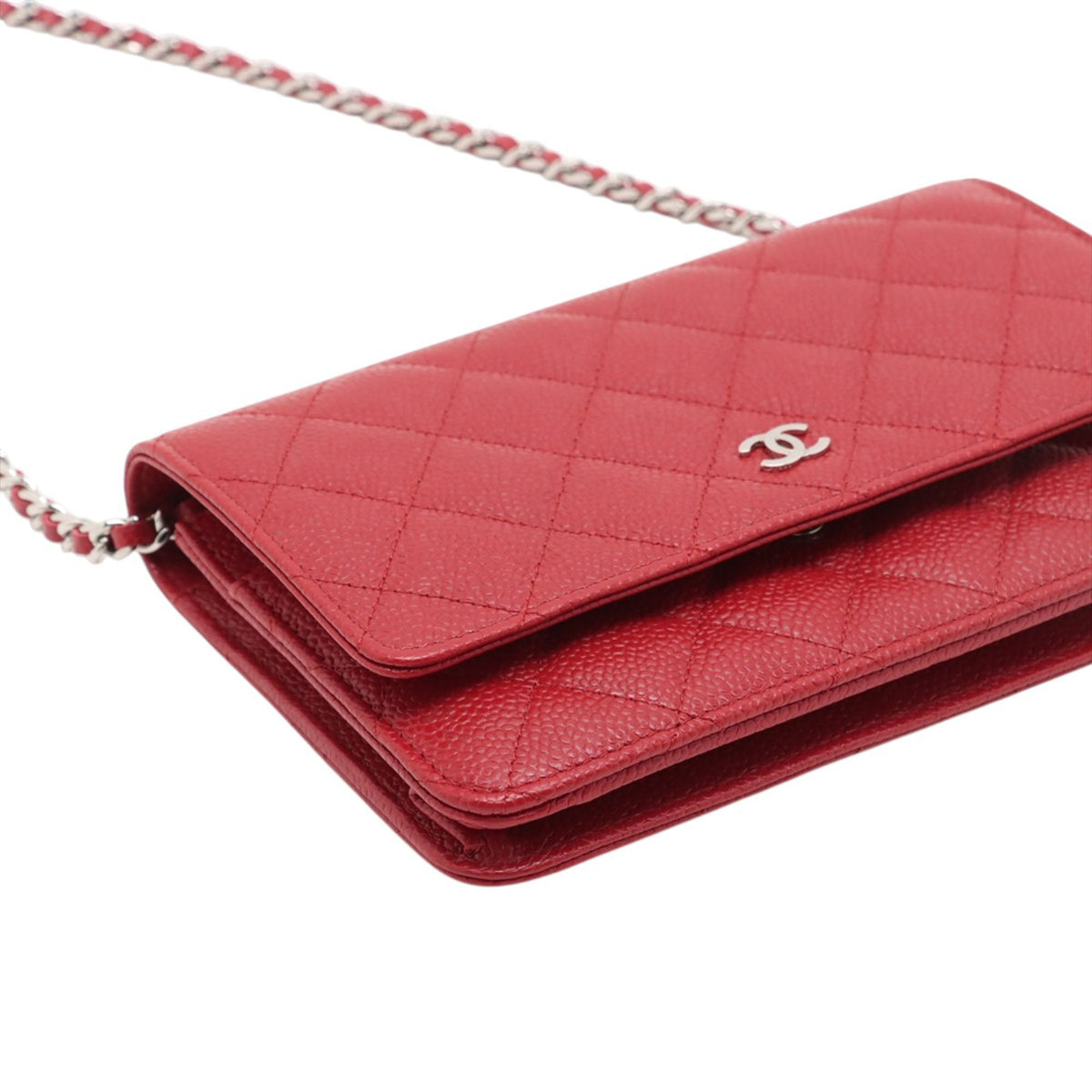 Chanel CC Quilted Caviar Wallet on Chain