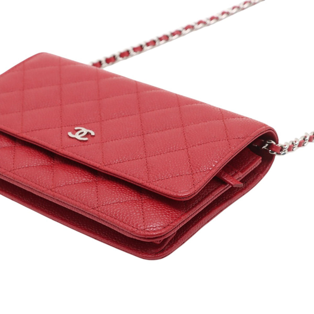 Chanel CC Quilted Caviar Wallet on Chain