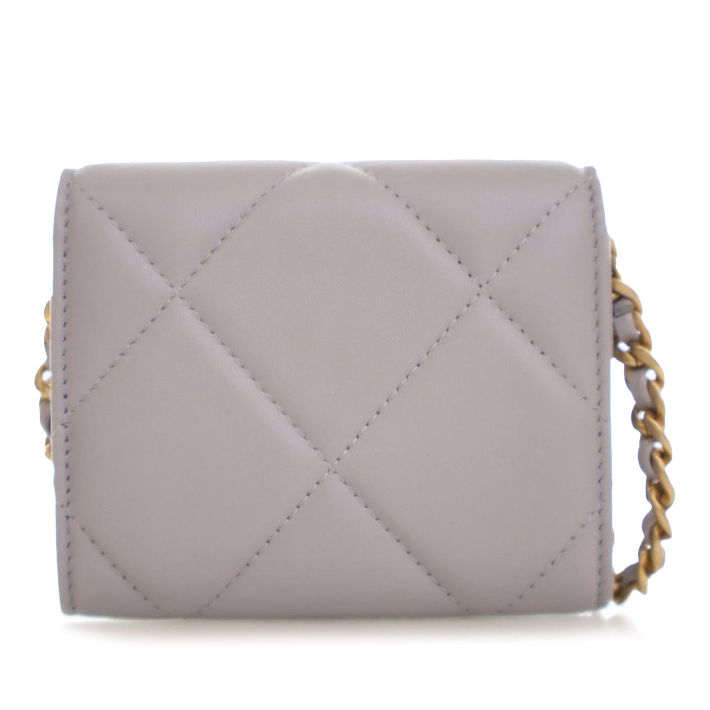 Chanel Quilted Lambskin 19 Flap Coin Purse With Chain