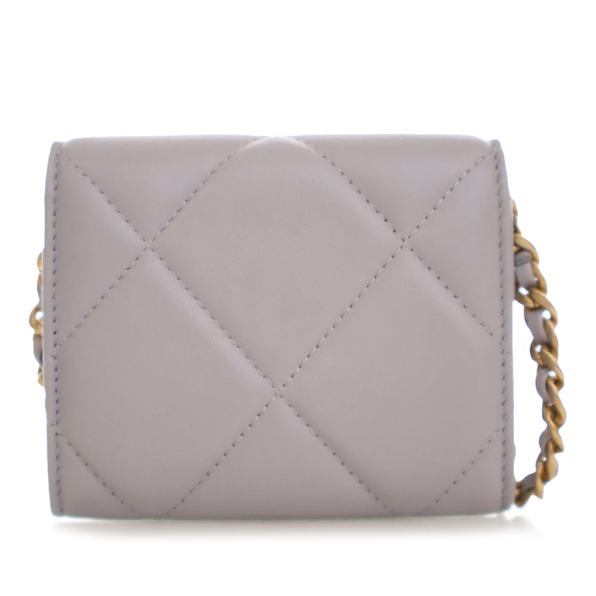Chanel Quilted Lambskin 19 Flap Coin Purse With Chain