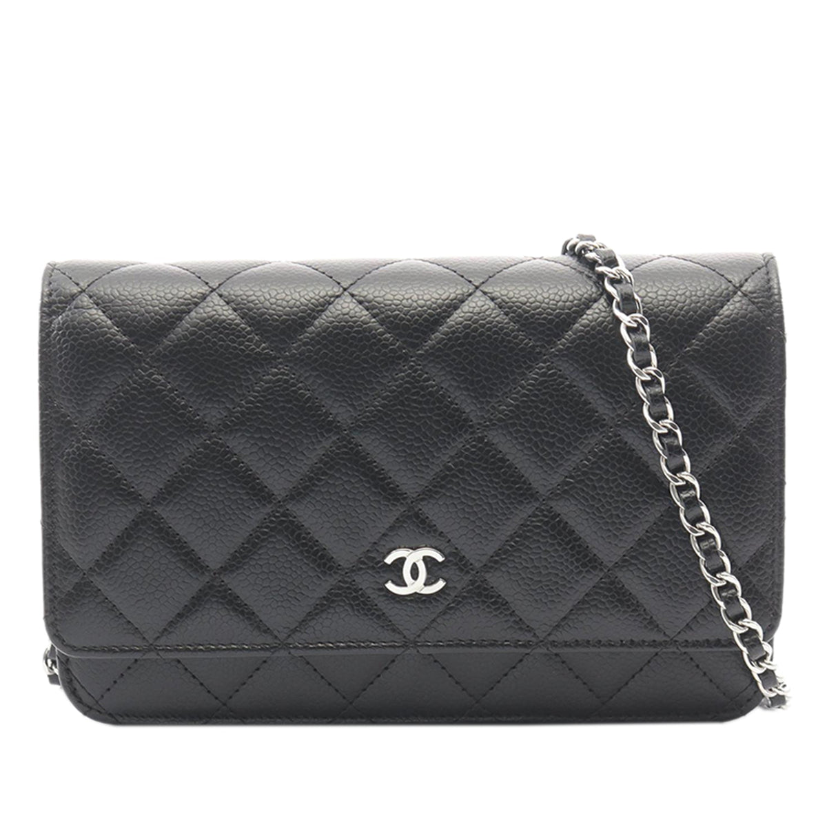 Chanel CC Quilted Caviar Wallet on Chain