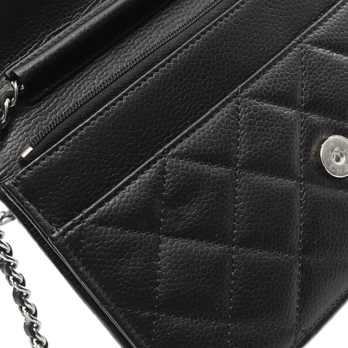 Chanel CC Quilted Caviar Wallet on Chain