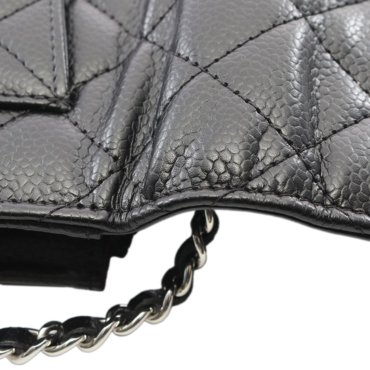 Chanel CC Quilted Caviar Wallet on Chain