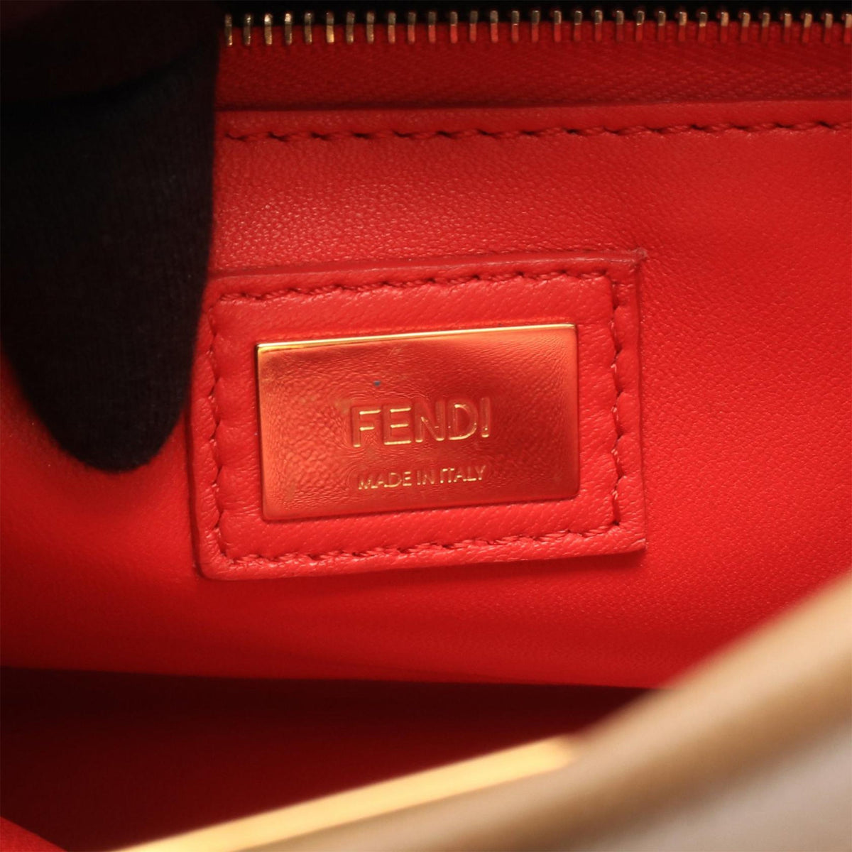 Fendi Mini Leather Peekaboo Iconic Satchel — Brown