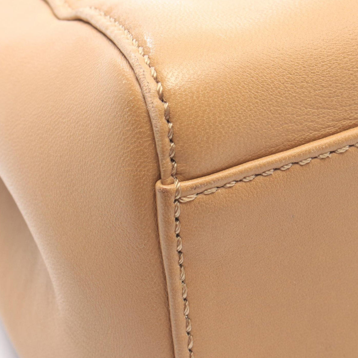 Fendi Mini Leather Peekaboo Iconic Satchel — Brown