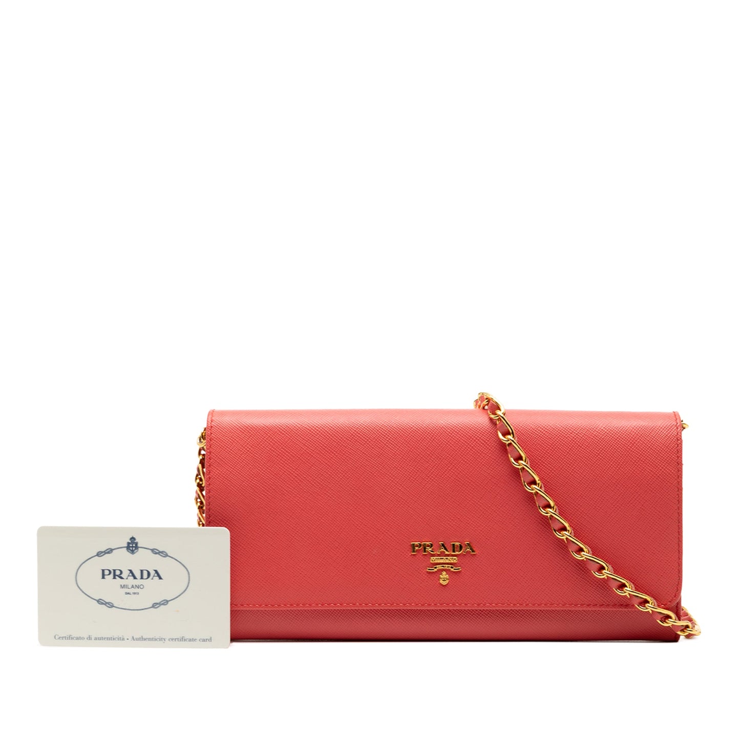 Prada Saffiano Lux Wallet On Chain