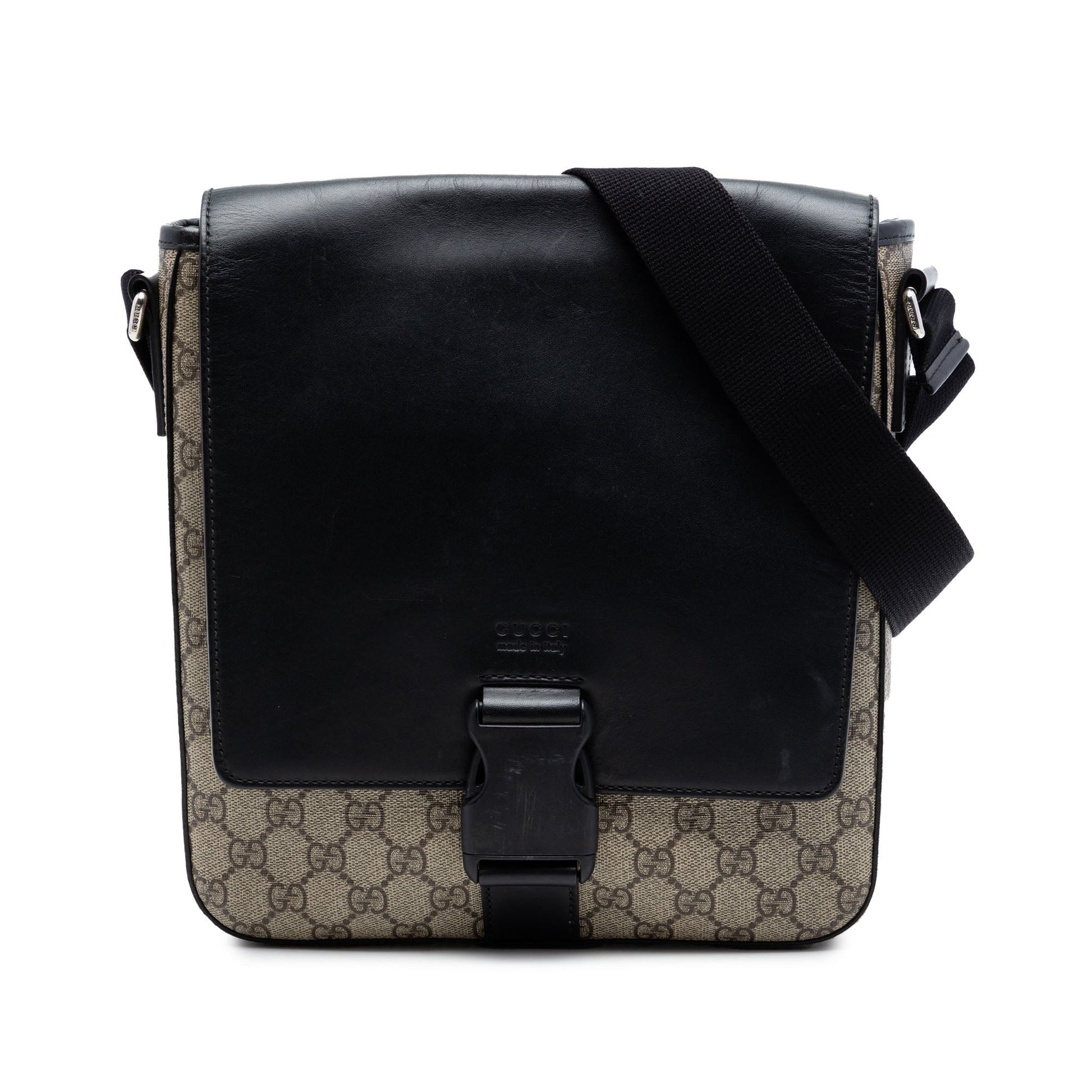 Gucci GG Supreme Flap Messenger Bag