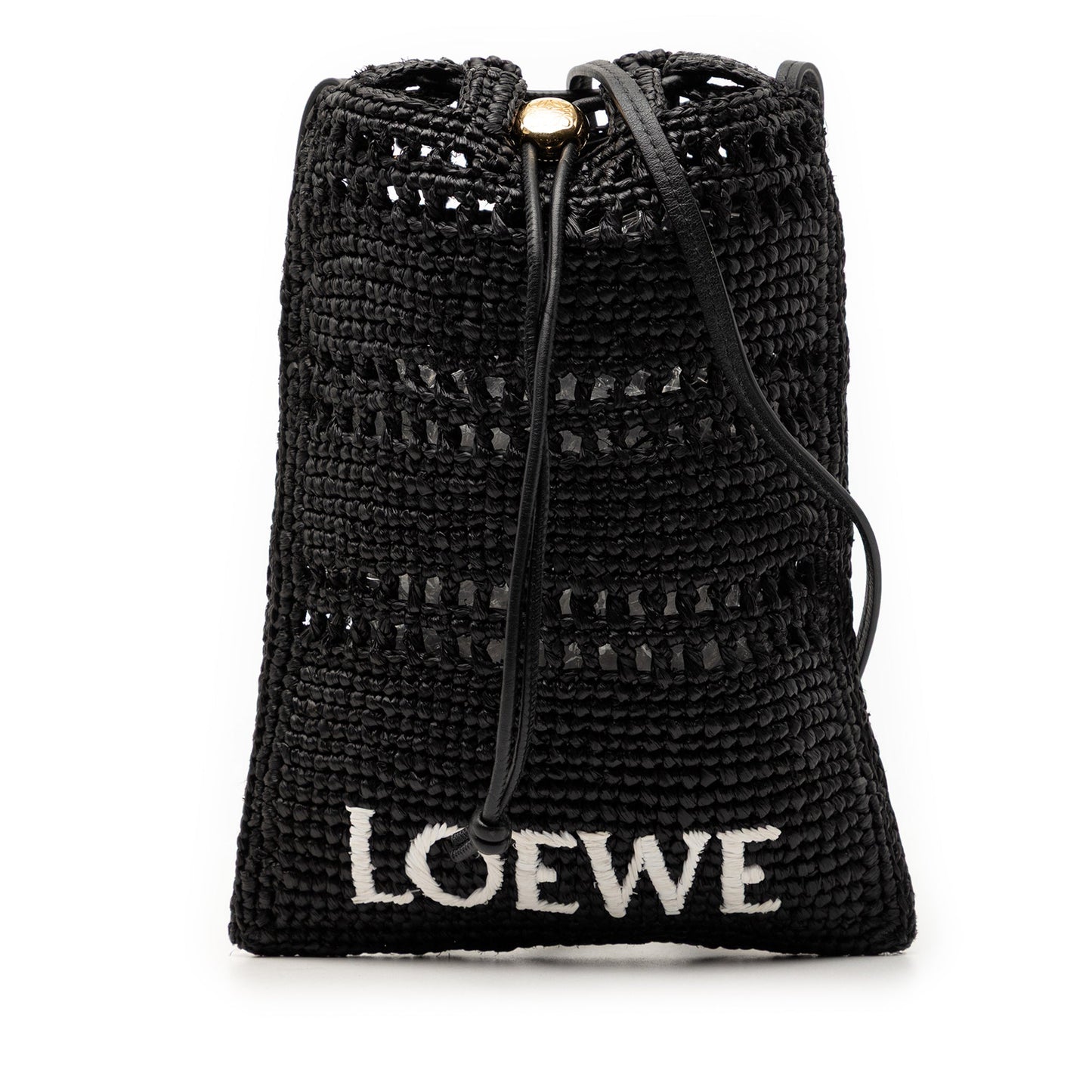 LOEWE Paula Ibiza Raffia Drawstring Pocket Crossbody