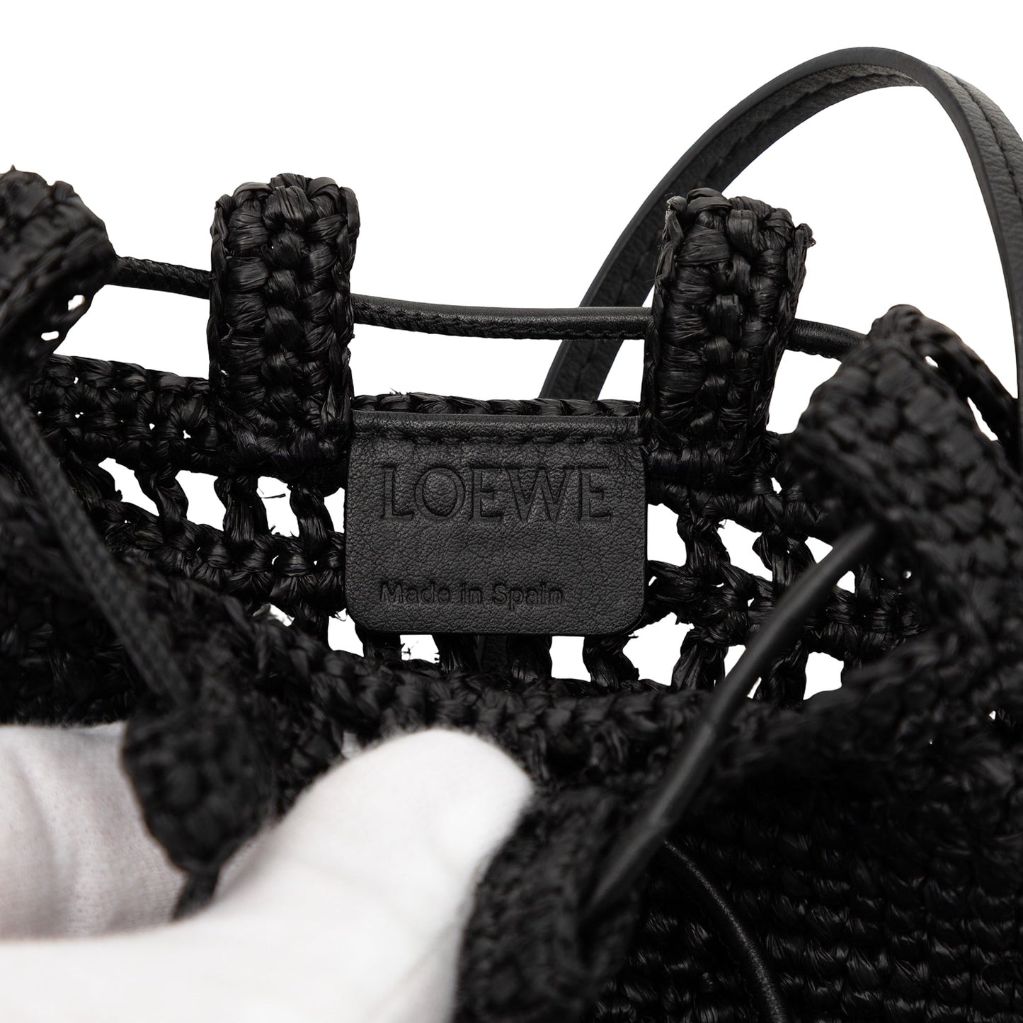 LOEWE Paula Ibiza Raffia Drawstring Pocket Crossbody