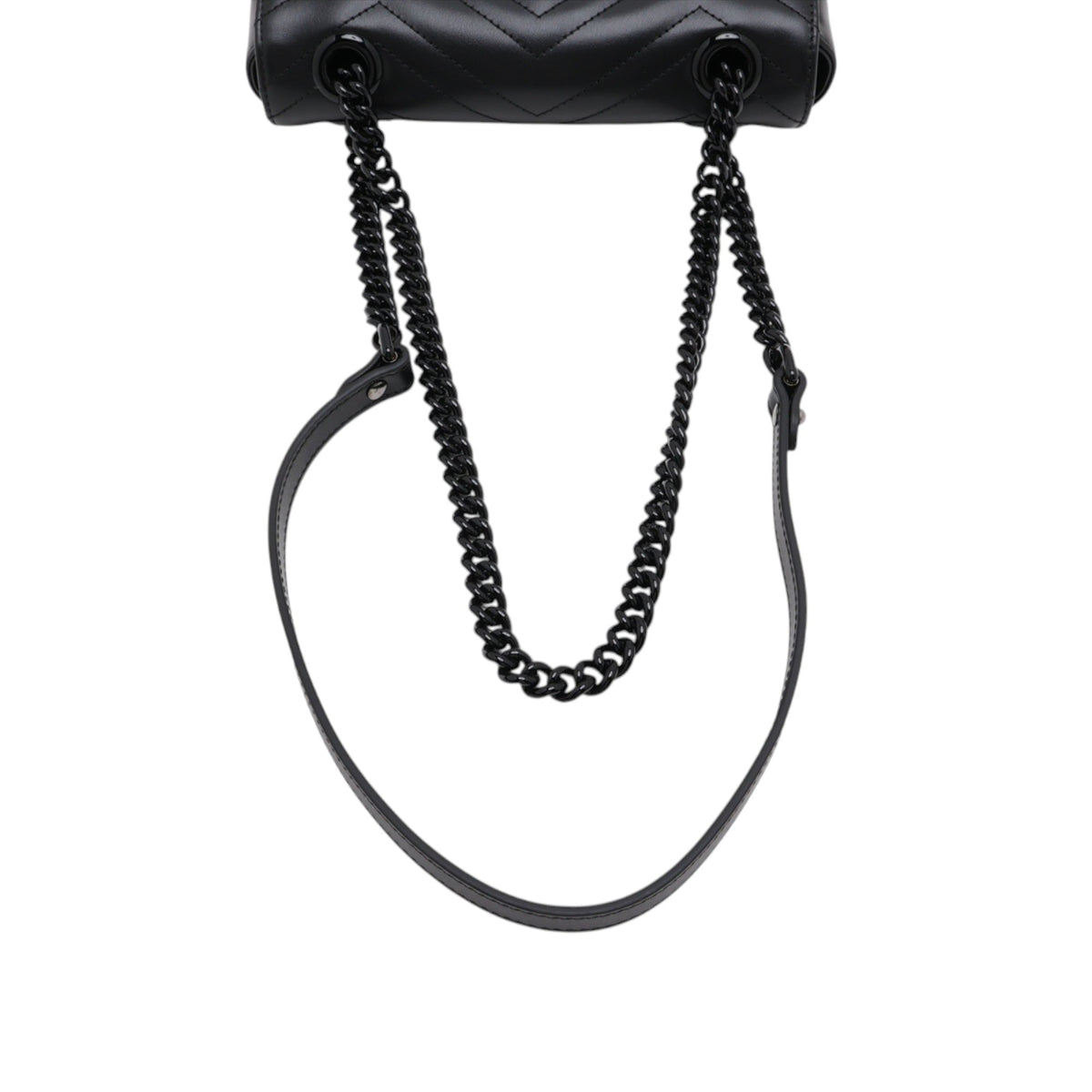 Gucci Small GG Marmont Matelasse Calfskin Monochrome Shoulder Bag — Black