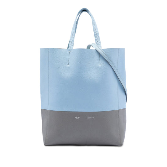 Celine Small Bicolor Grained Calfskin Vertical Cabas Tote