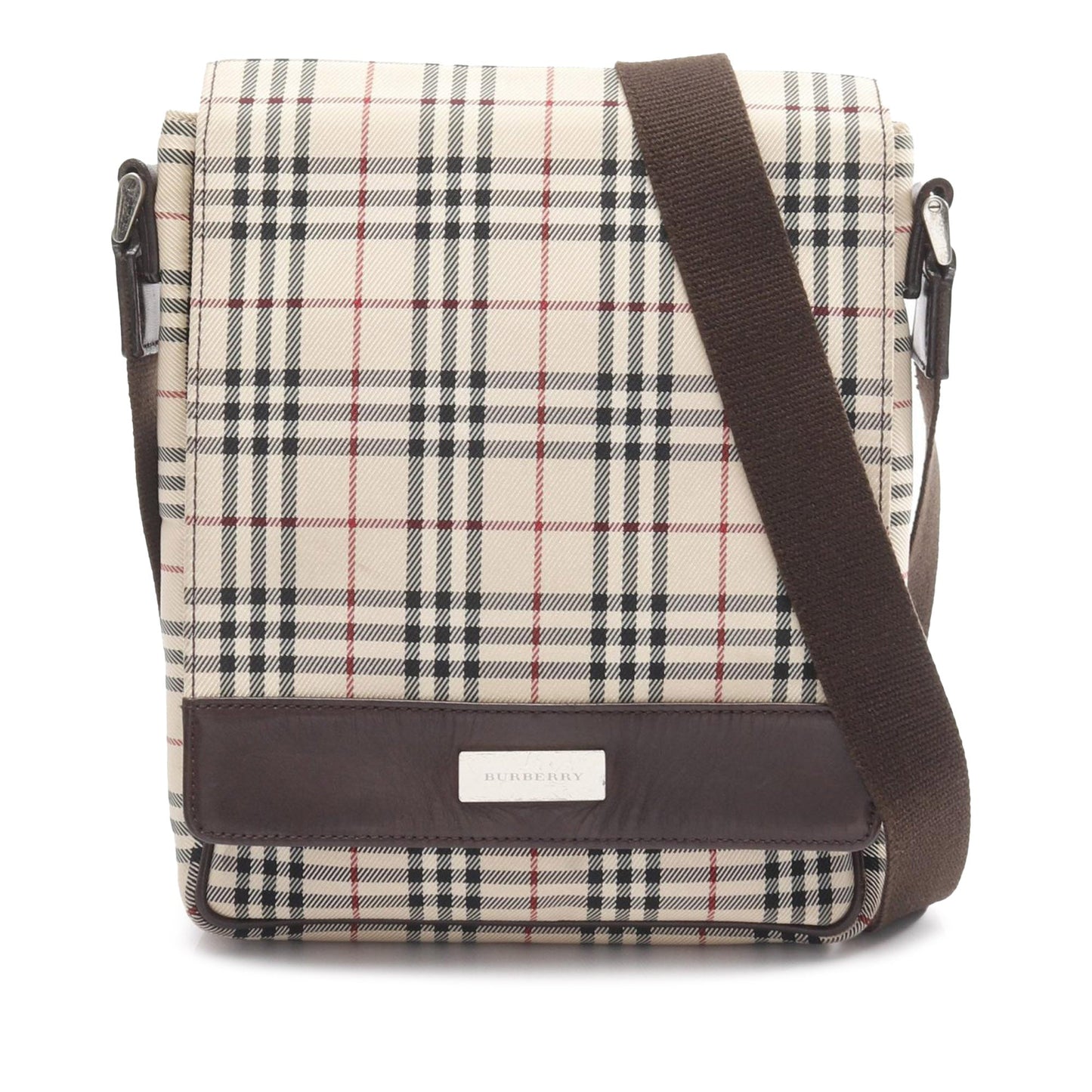 Burberry House Check Canvas Flap Crossbody