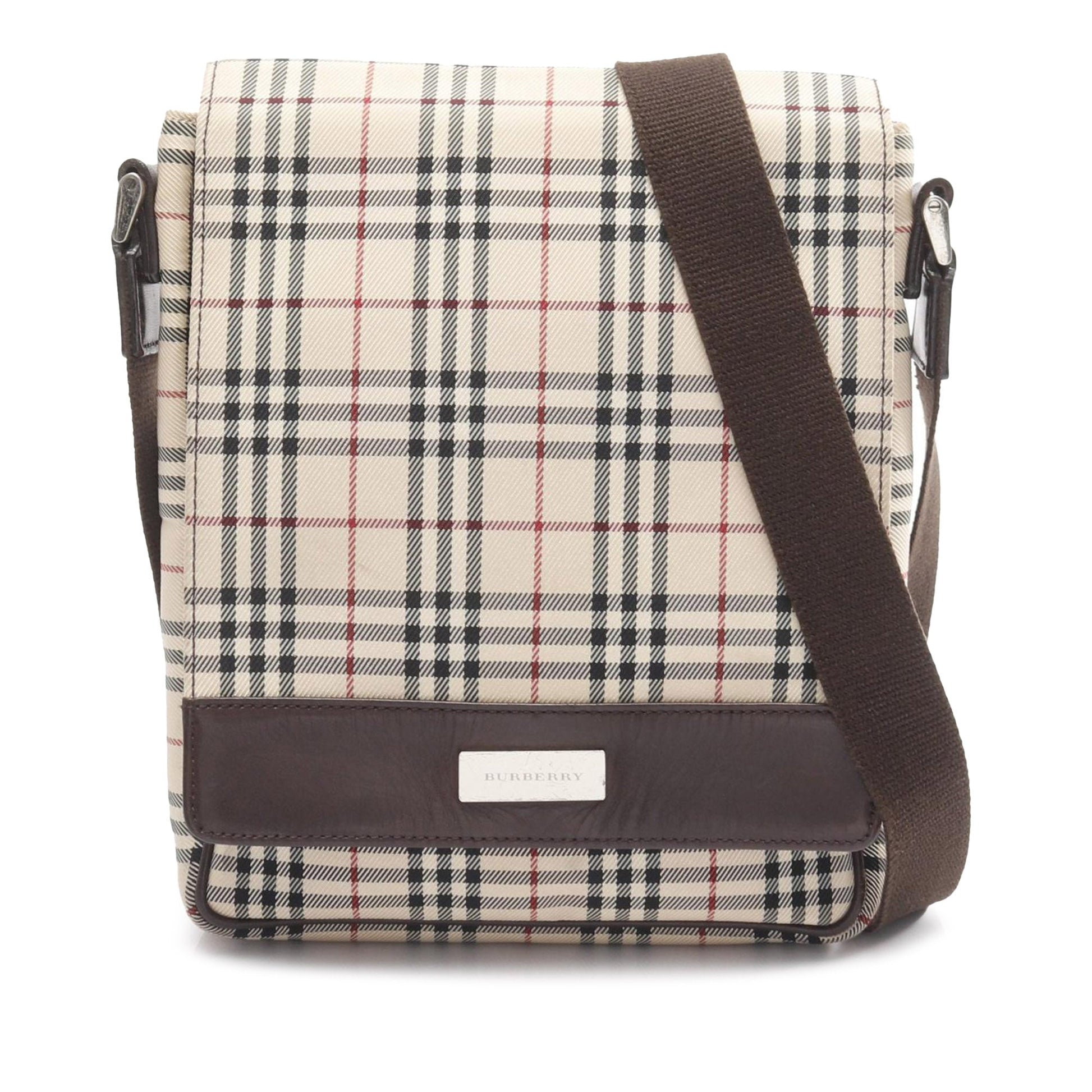 Burberry House Check Canvas Flap Crossbody