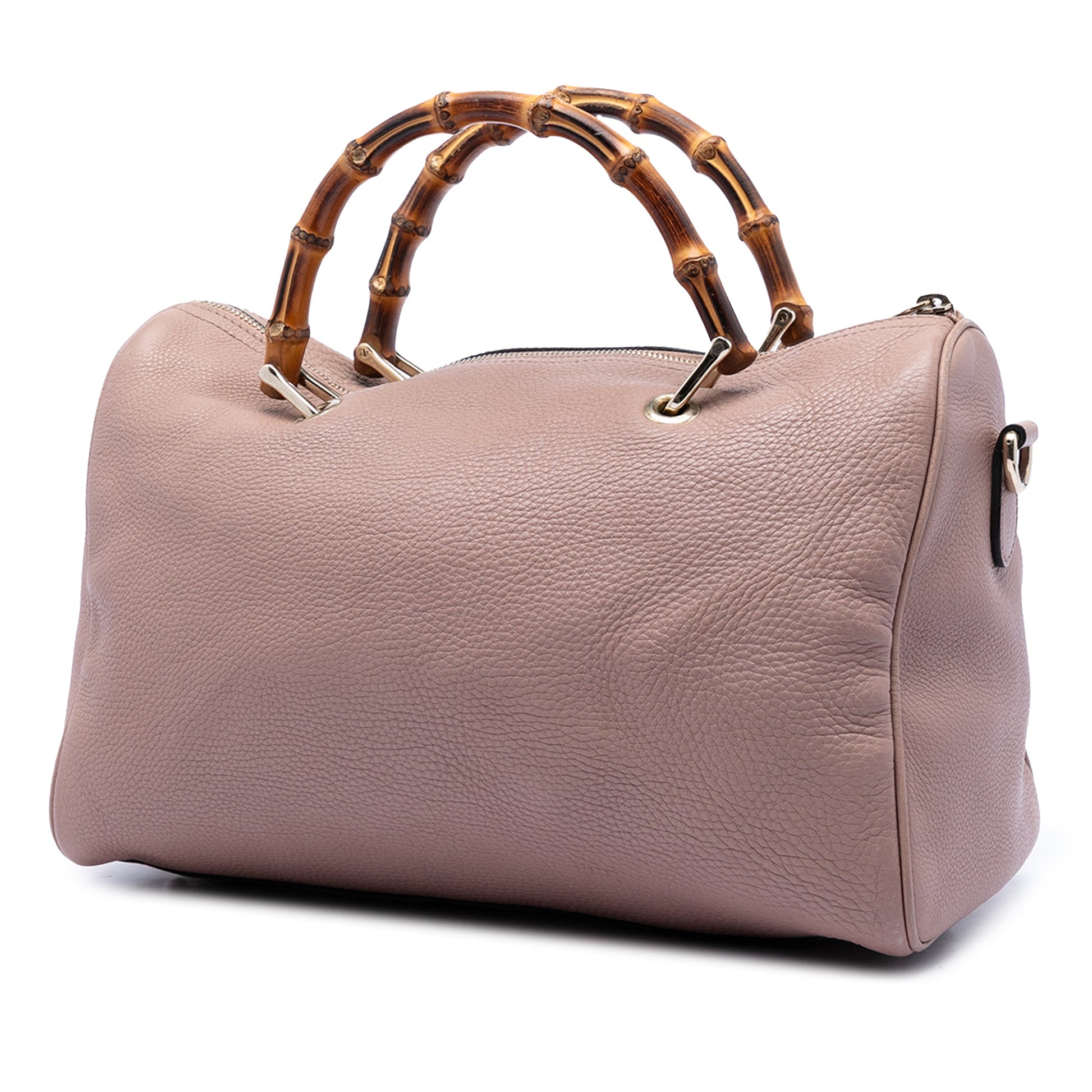 Gucci Medium Calfskin Bamboo Shopper Boston Bag