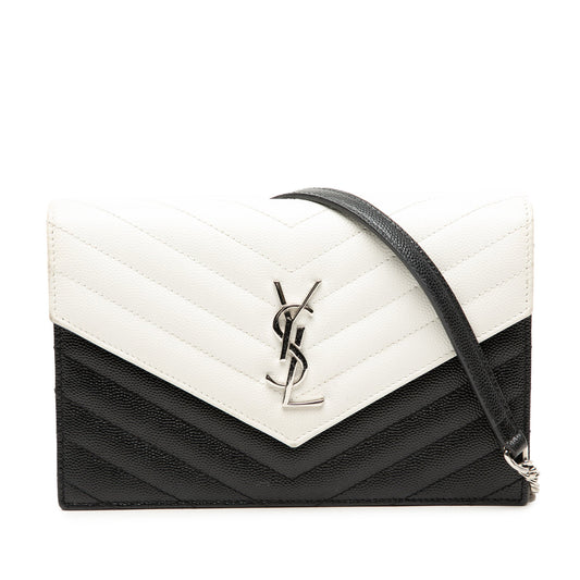 Bicolor Grain De Poudre Cassandre Envelope Chain Wallet