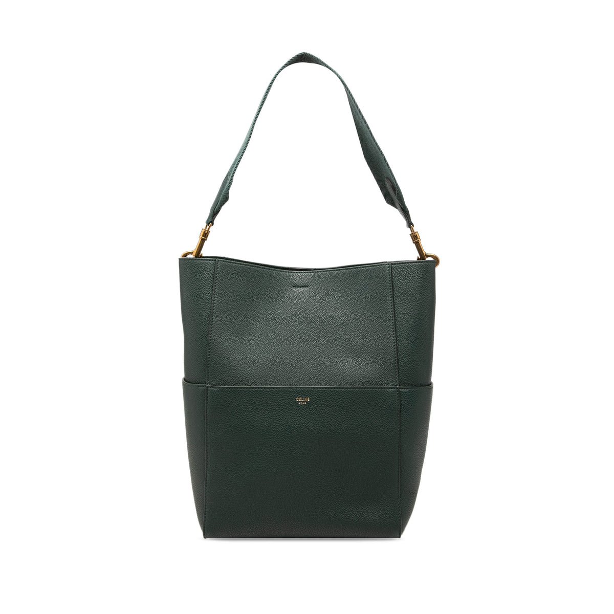 Celine Medium Soft Grained Calfskin Seau Sangle Bucket Bag