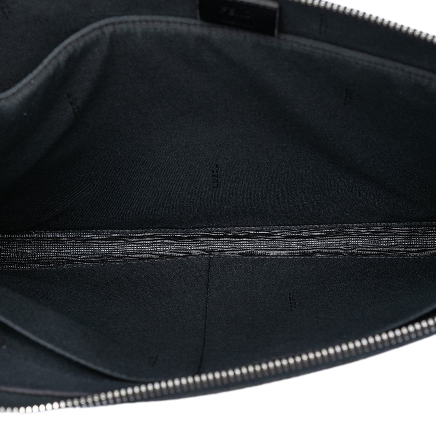 Fendi Leather Trimmed Zucca Coated Canvas Clutch