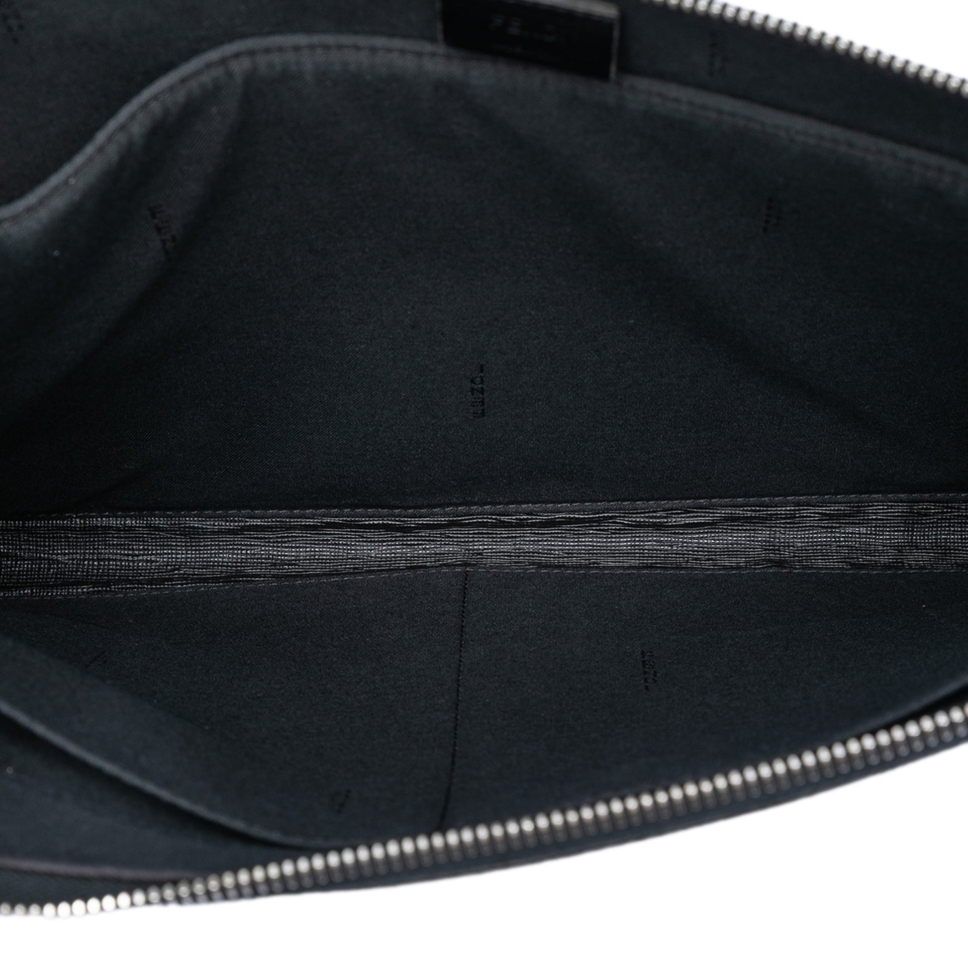 Fendi Leather Trimmed Zucca Coated Canvas Clutch