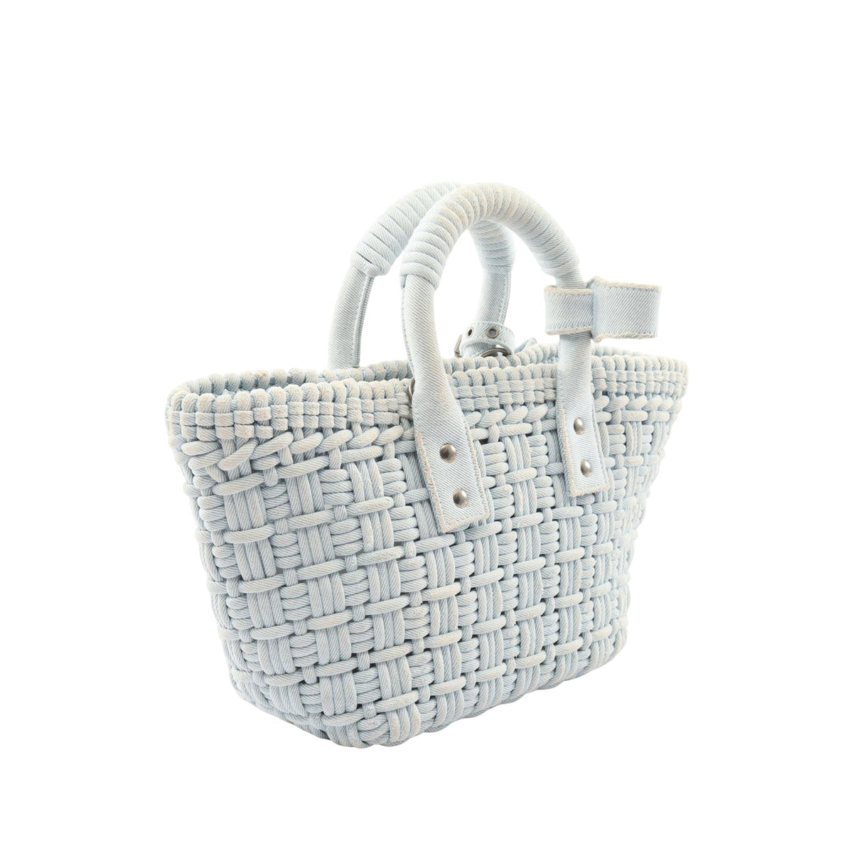 Balenciaga Denim Bistro Basket Bag XS — Blue