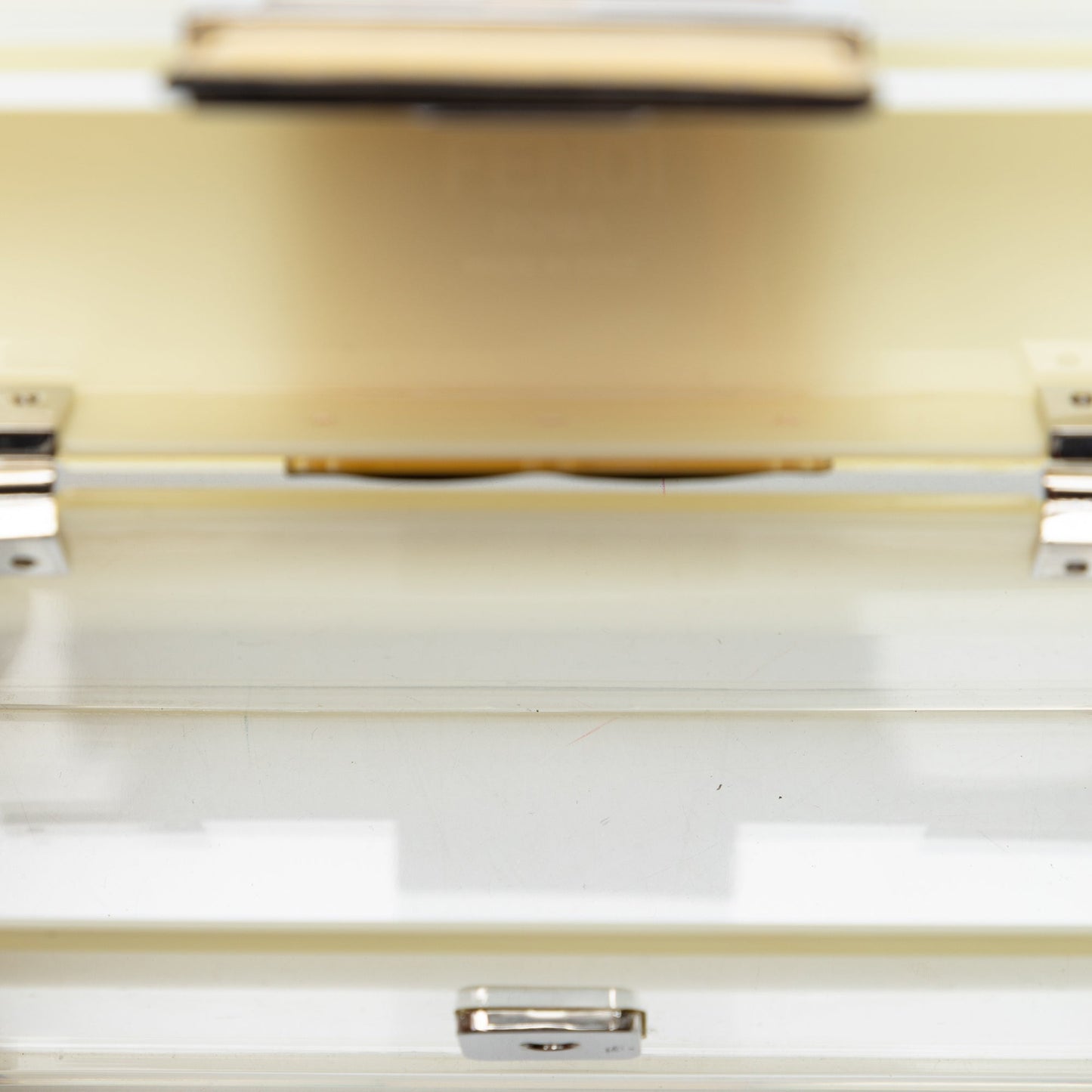 Fendi Mini Acrylic Vitello Trunk Baguette Crossbody