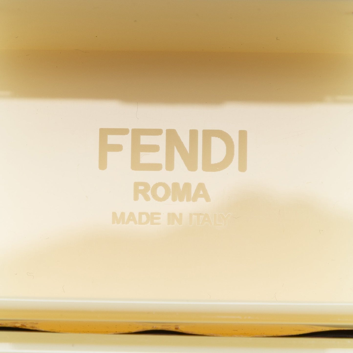 Fendi Mini Acrylic Vitello Trunk Baguette Crossbody