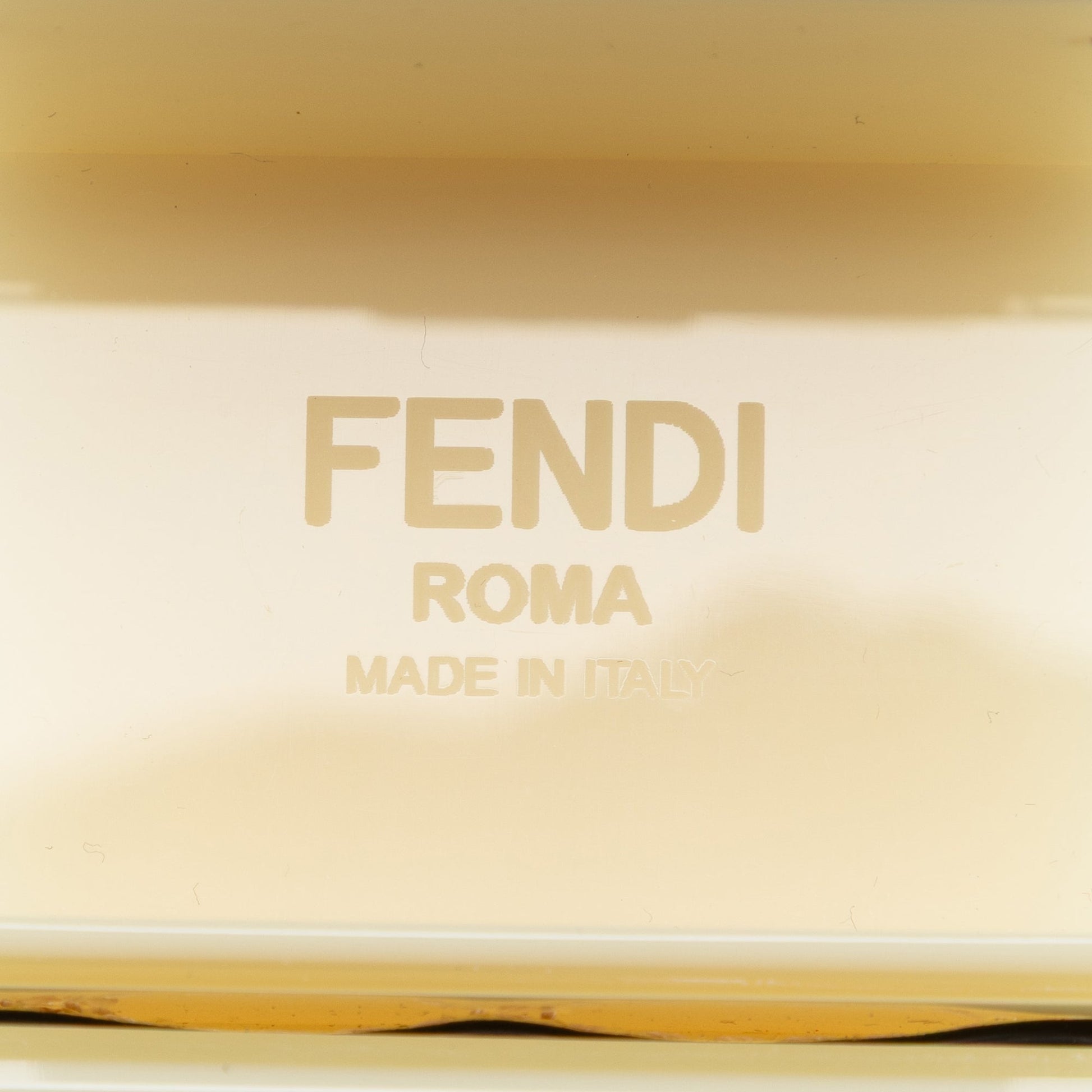 Fendi Mini Acrylic Vitello Trunk Baguette Crossbody