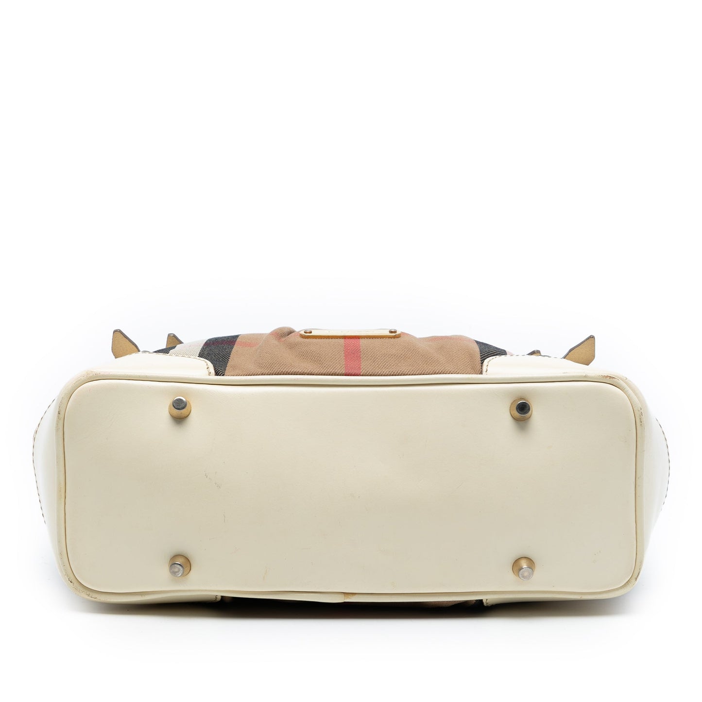 Burberry House Check Canvas and Leather Bridle Whipstitch Satchel