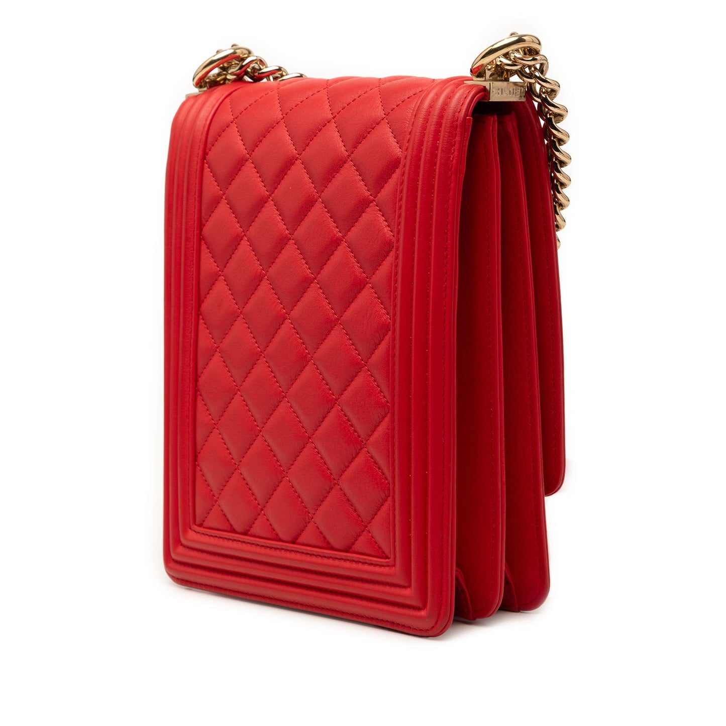 Chanel Quilted Lambskin North South Boy Flap