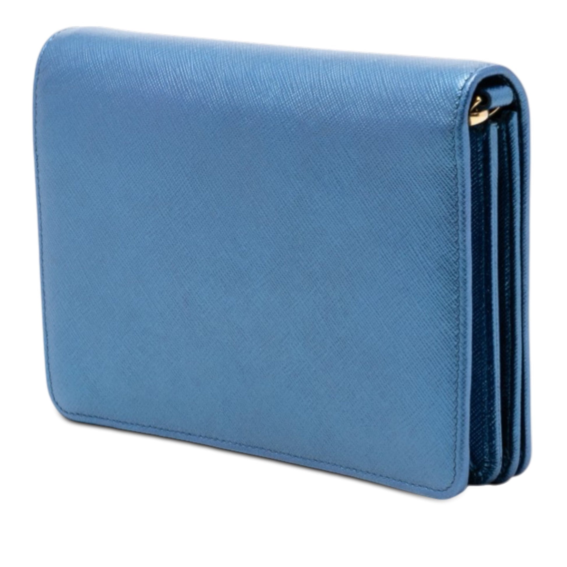 Metallic Saffiano Lux Monochrome Wallet on Chain