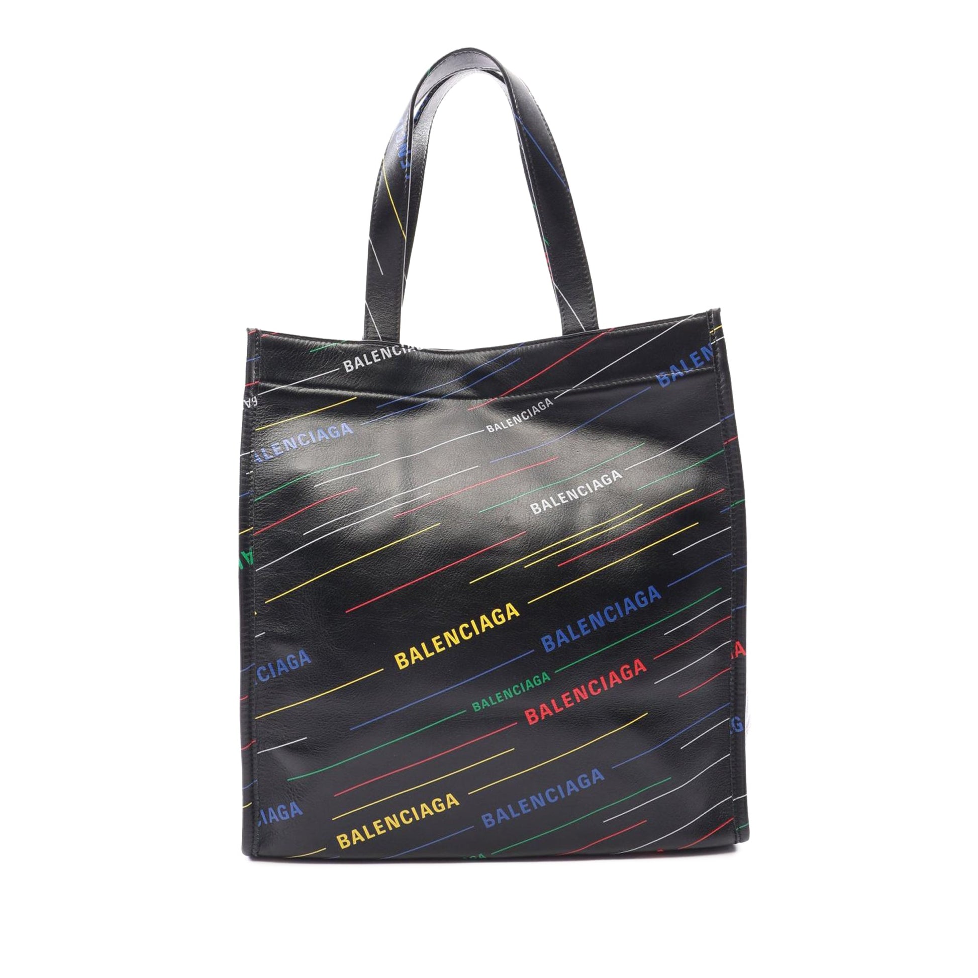 Balenciaga Small Leather Logo Market Tote