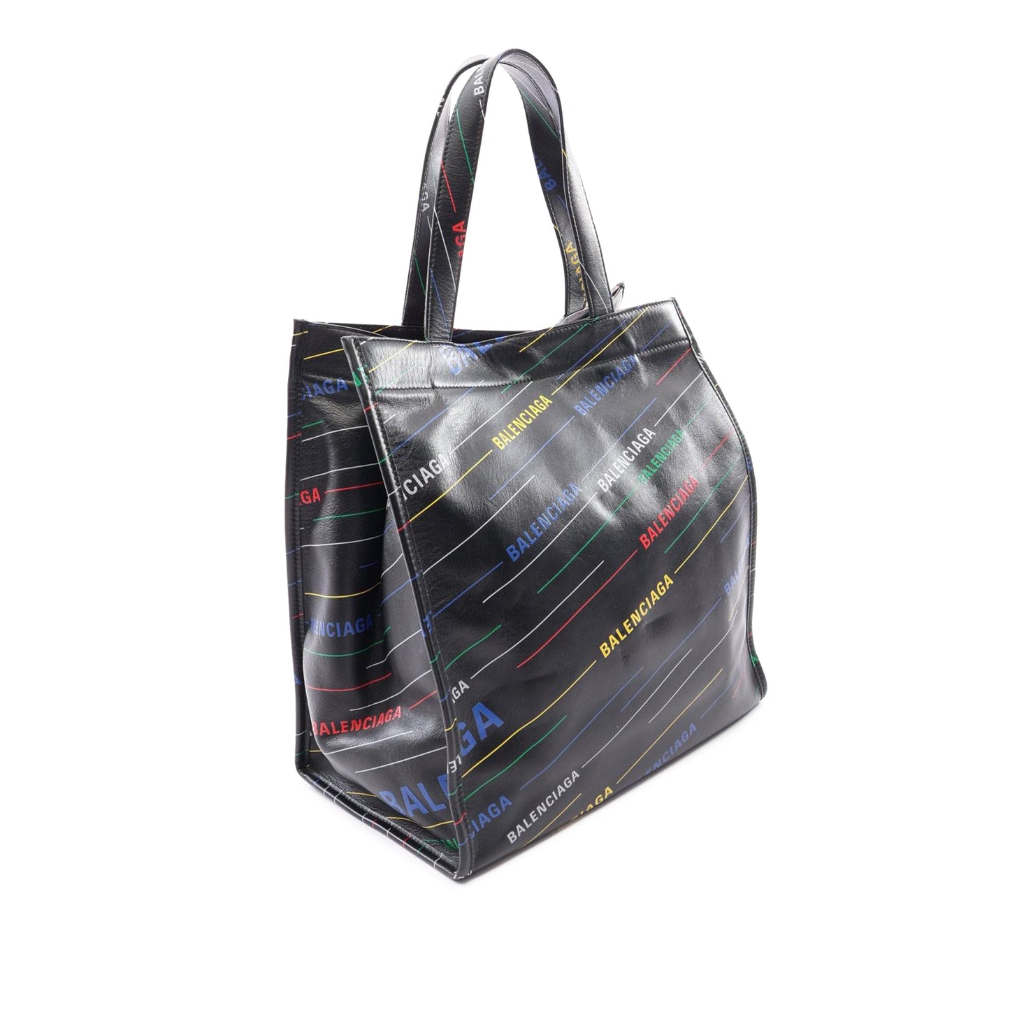 Balenciaga Small Leather Logo Market Tote
