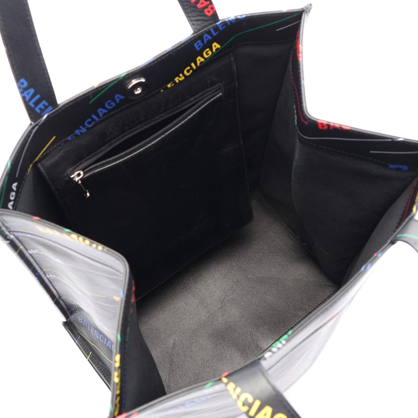 Balenciaga Small Leather Logo Market Tote