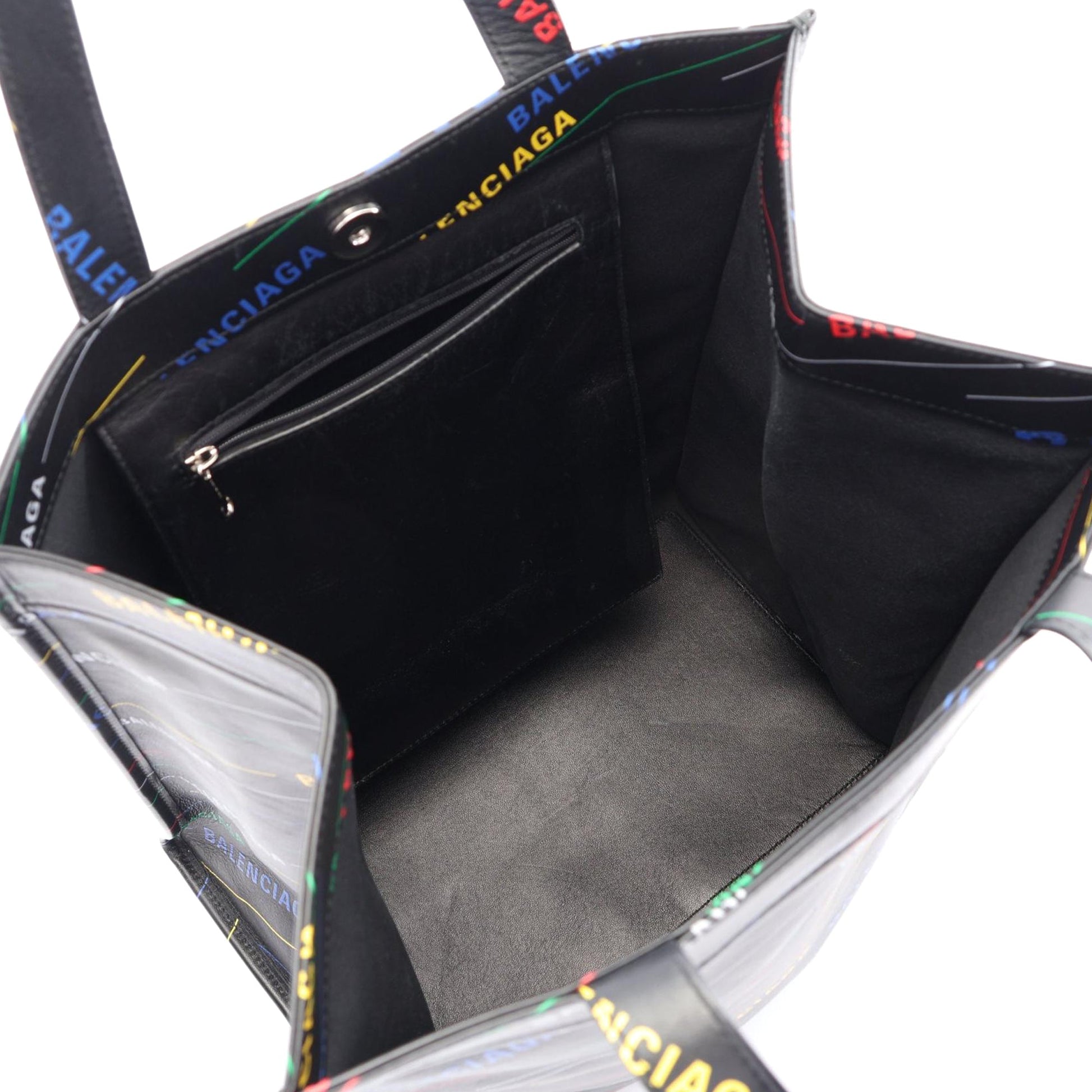 Balenciaga Small Leather Logo Market Tote