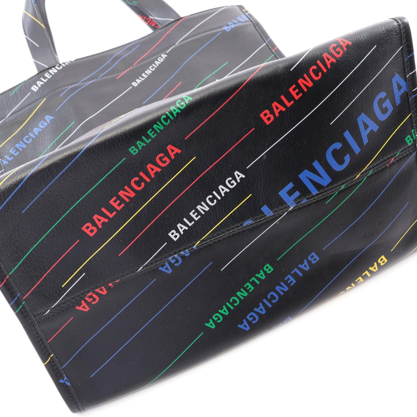 Balenciaga Small Leather Logo Market Tote