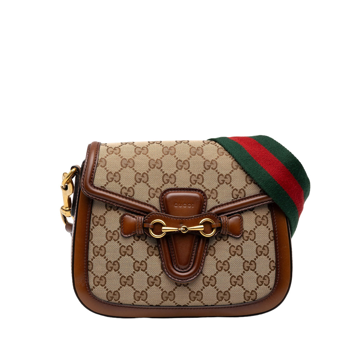 Gucci Medium GG Canvas Lady Web Crossbody — Beige