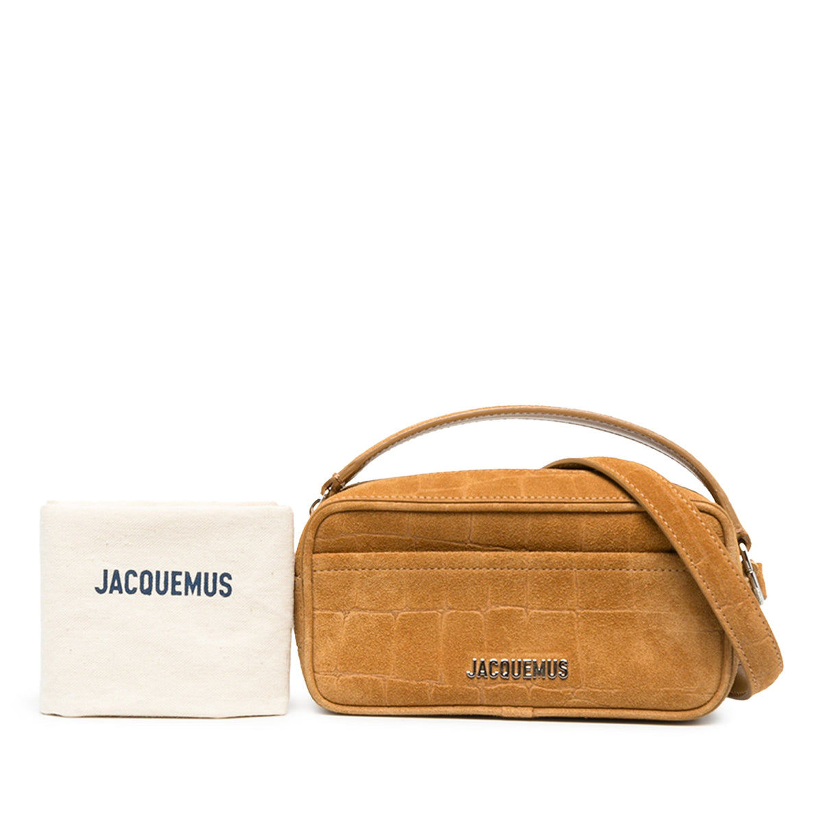 Jacquemus Croc Embossed Suede Le Baneto — Brown