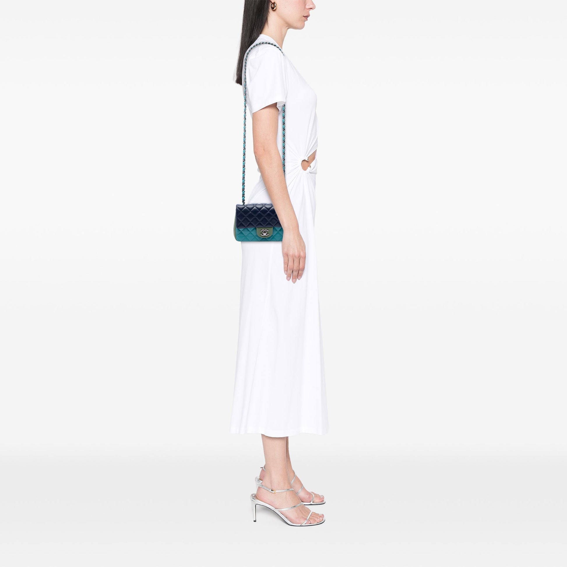 Chanel Mini Rectangular Classic Tricolor Lambskin Single Flap