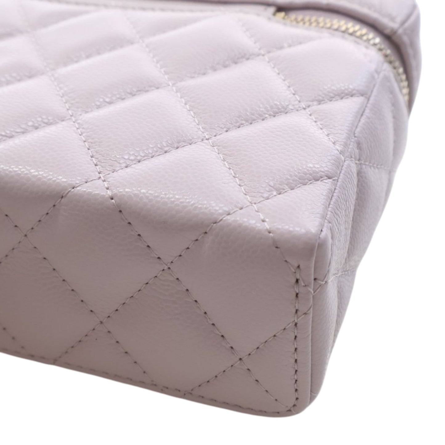 Chanel Mini CC Quilted Caviar Slim Vanity Case with Chain