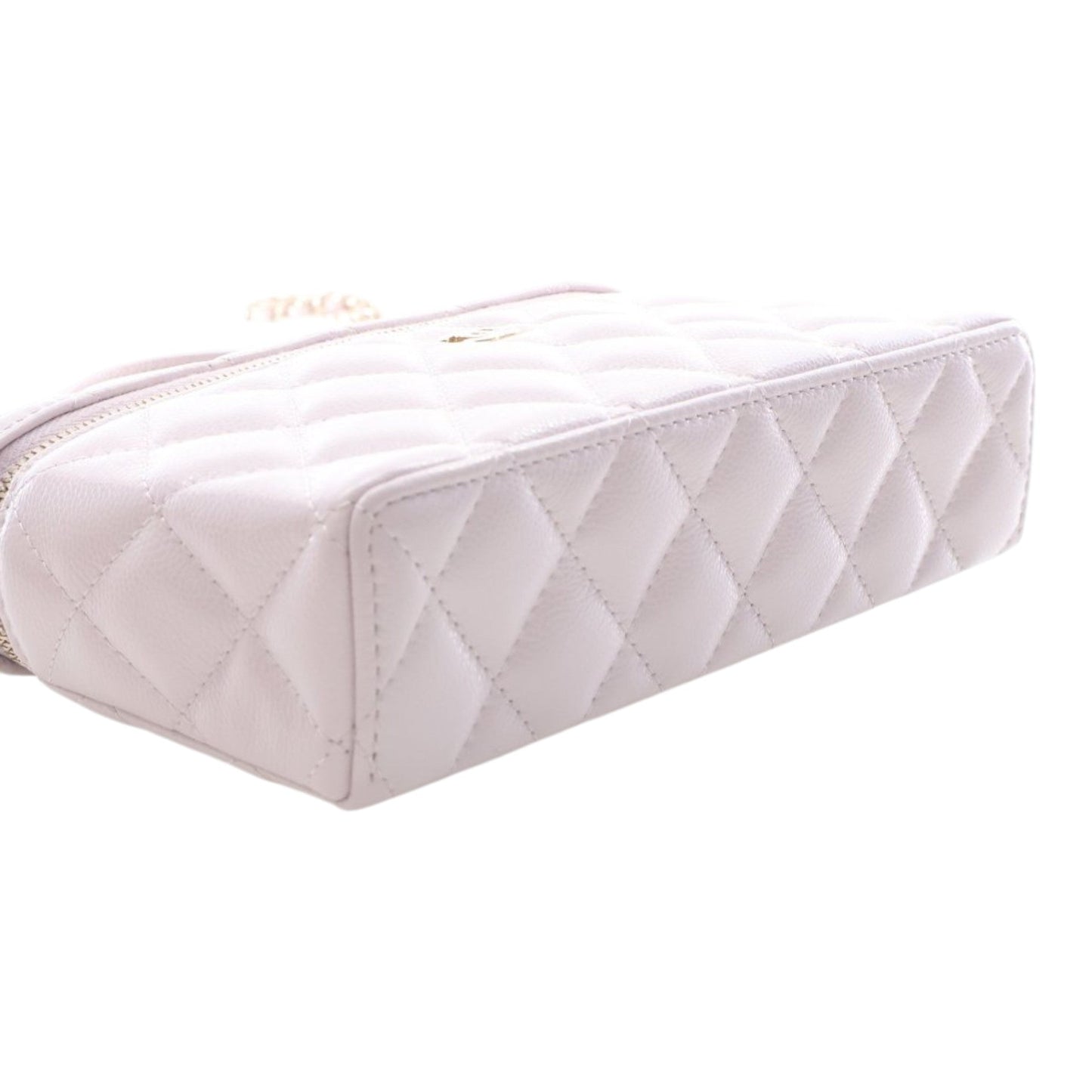 Chanel Mini CC Quilted Caviar Slim Vanity Case with Chain