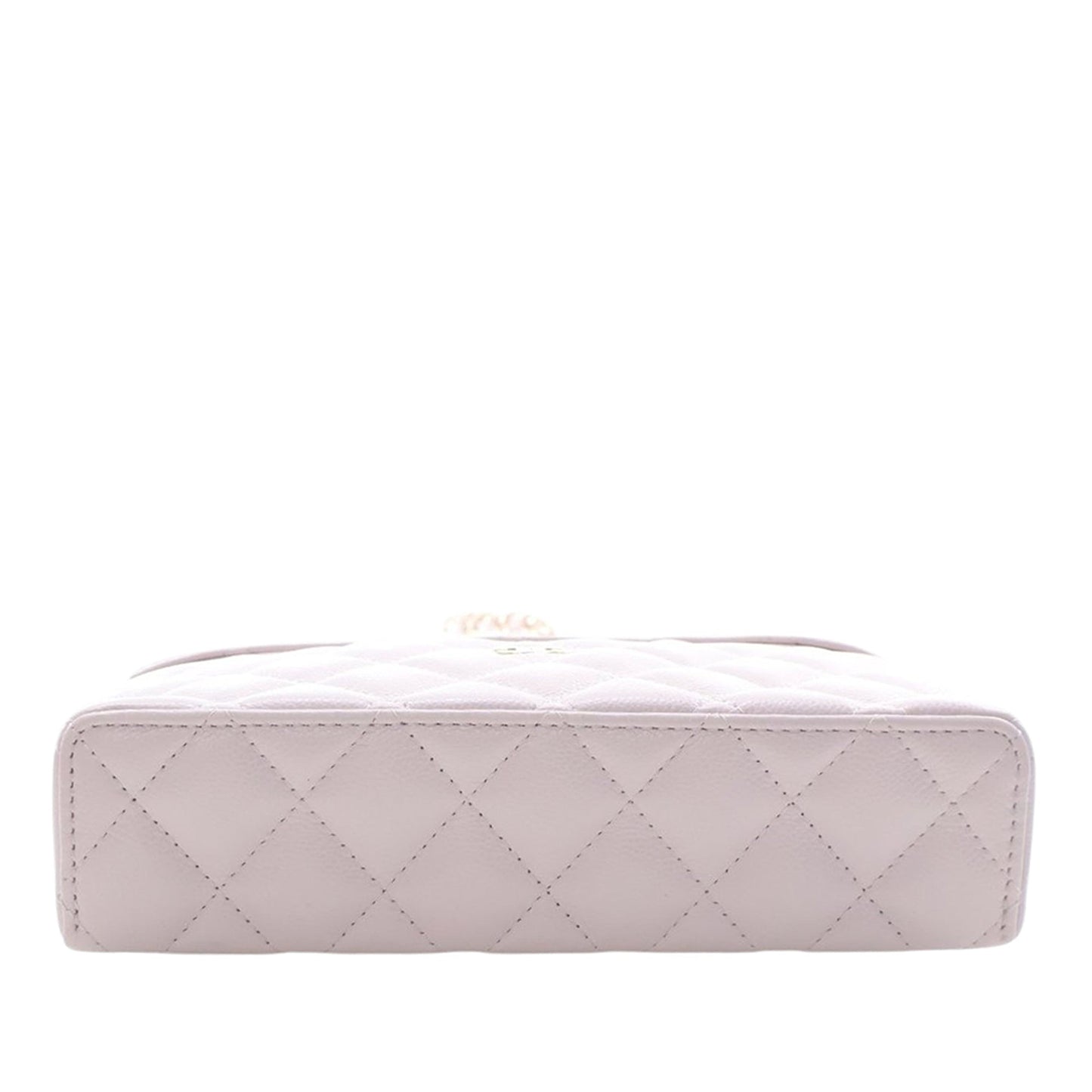 Chanel Mini CC Quilted Caviar Slim Vanity Case with Chain