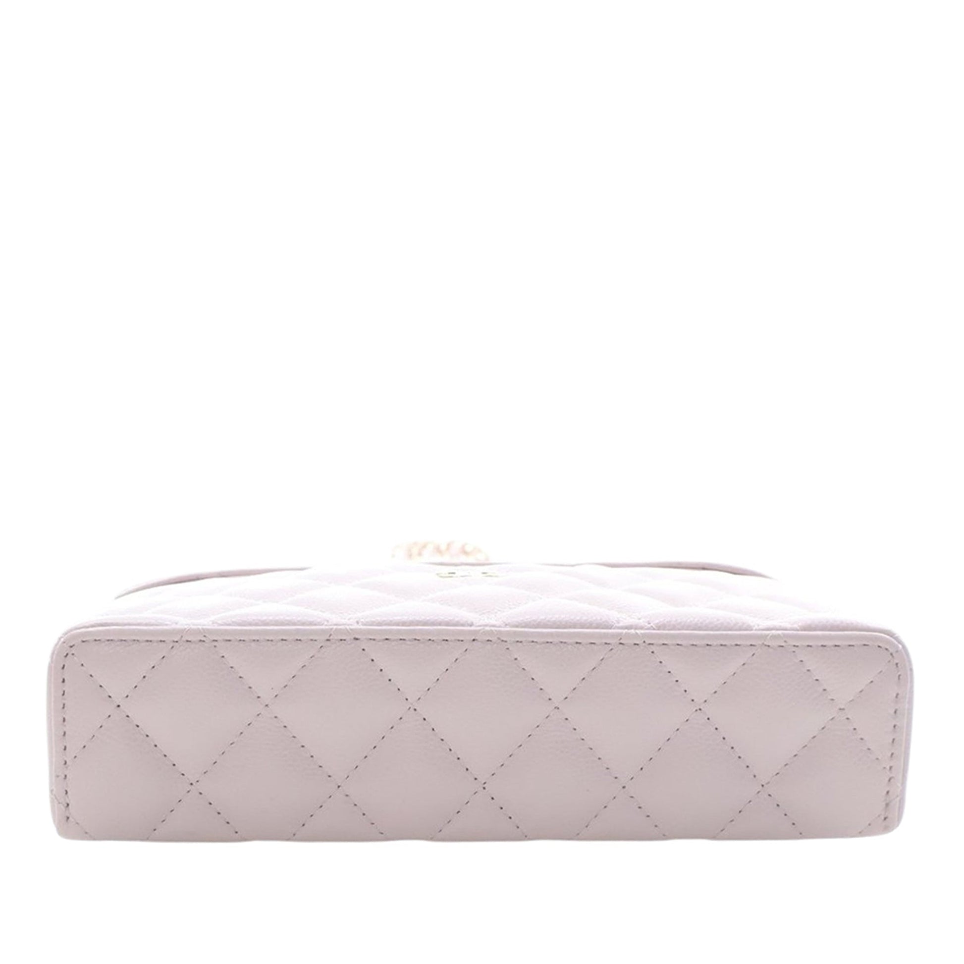 Chanel Mini CC Quilted Caviar Slim Vanity Case with Chain