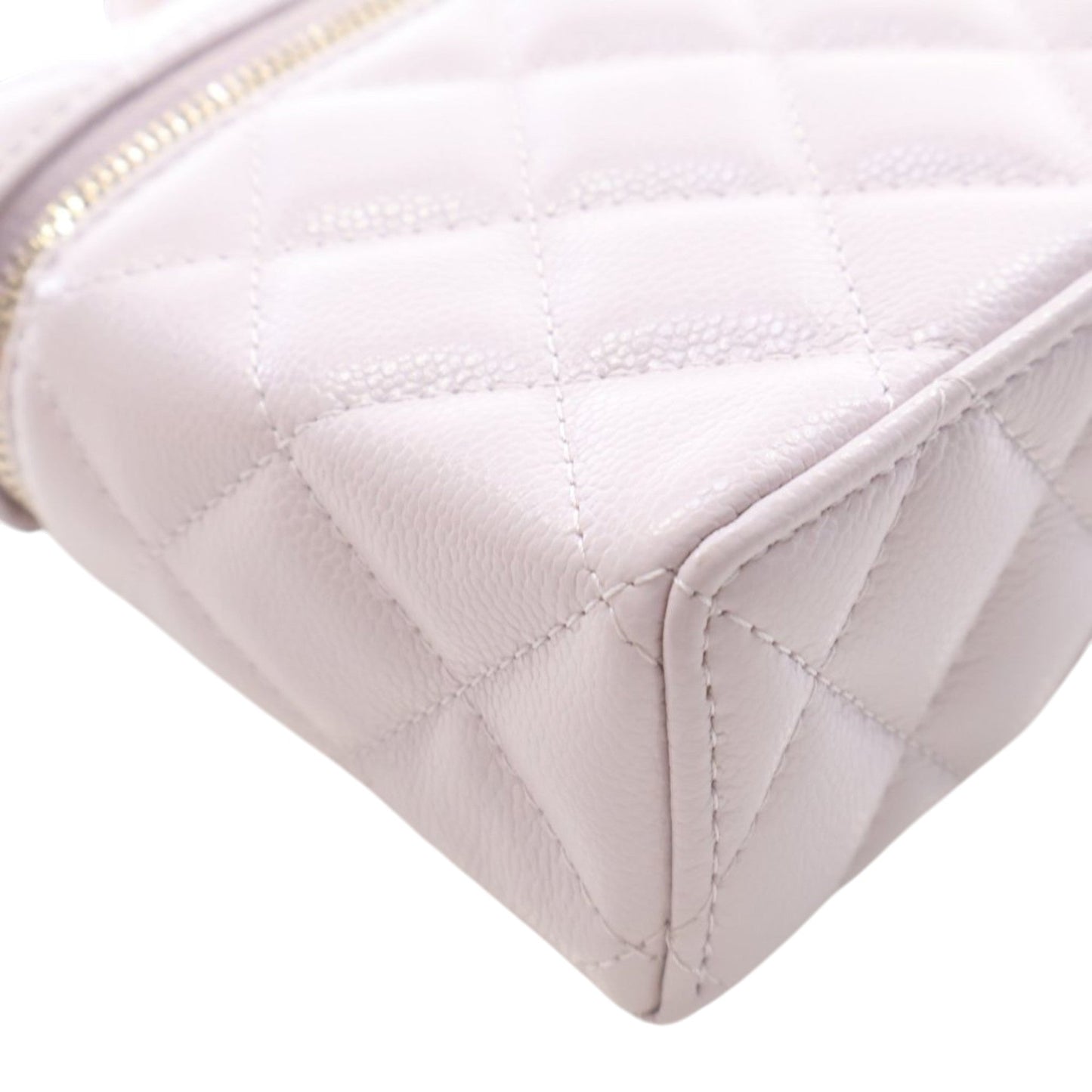 Chanel Mini CC Quilted Caviar Slim Vanity Case with Chain