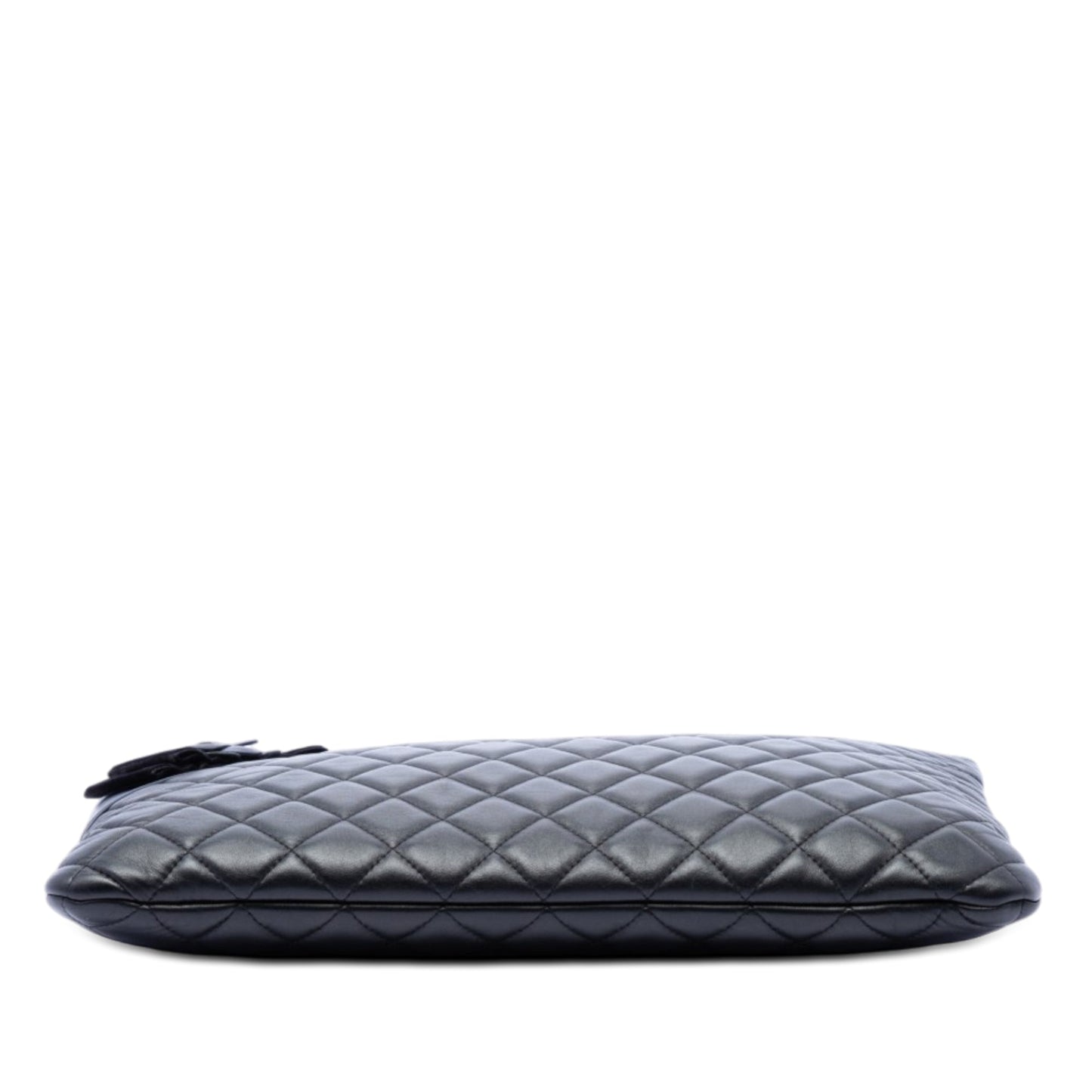 Chanel Large Quilted Lambskin Camellia O Case Clutch