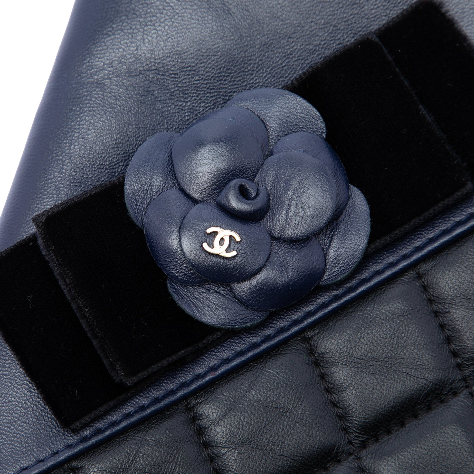 Chanel Large Quilted Lambskin Camellia O Case Clutch