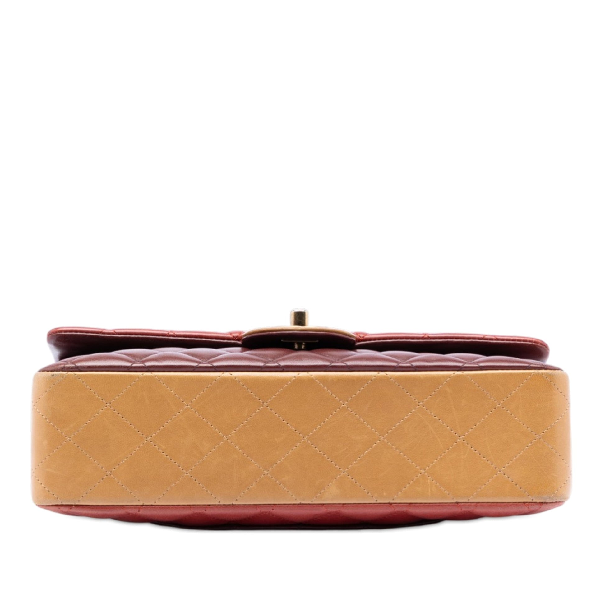 Medium Classic Tricolor Lambskin Double Flap